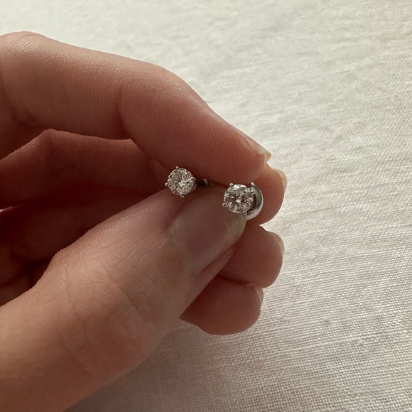 Macy's Jewelry Real Diamond Stud Earrings 5 Carat 4k White Gold